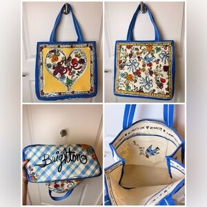 Brighton Tied With Love Canvas Tote Bag In Blue